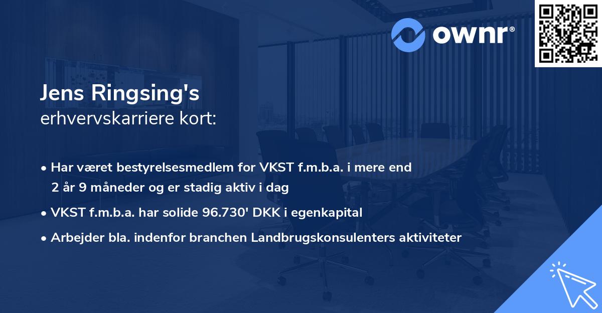 Jens Ringsing's erhvervskarriere kort