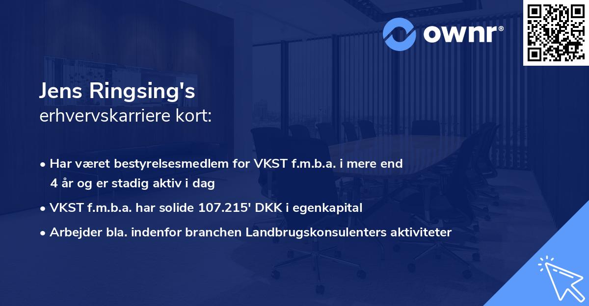 Jens Ringsing's erhvervskarriere kort