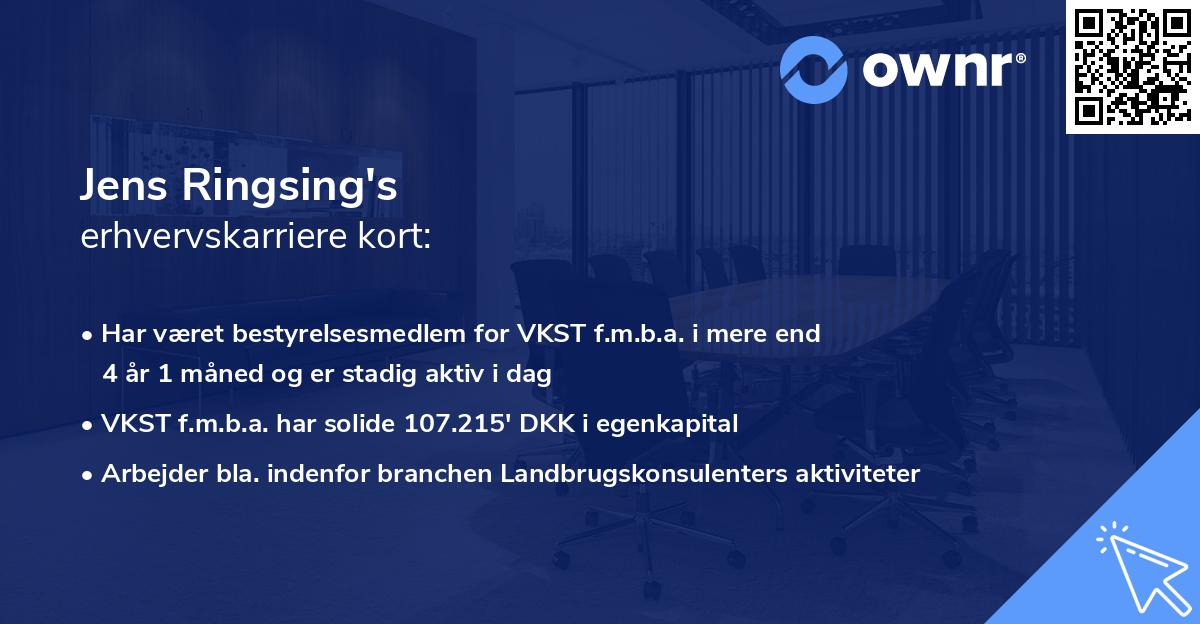 Jens Ringsing's erhvervskarriere kort