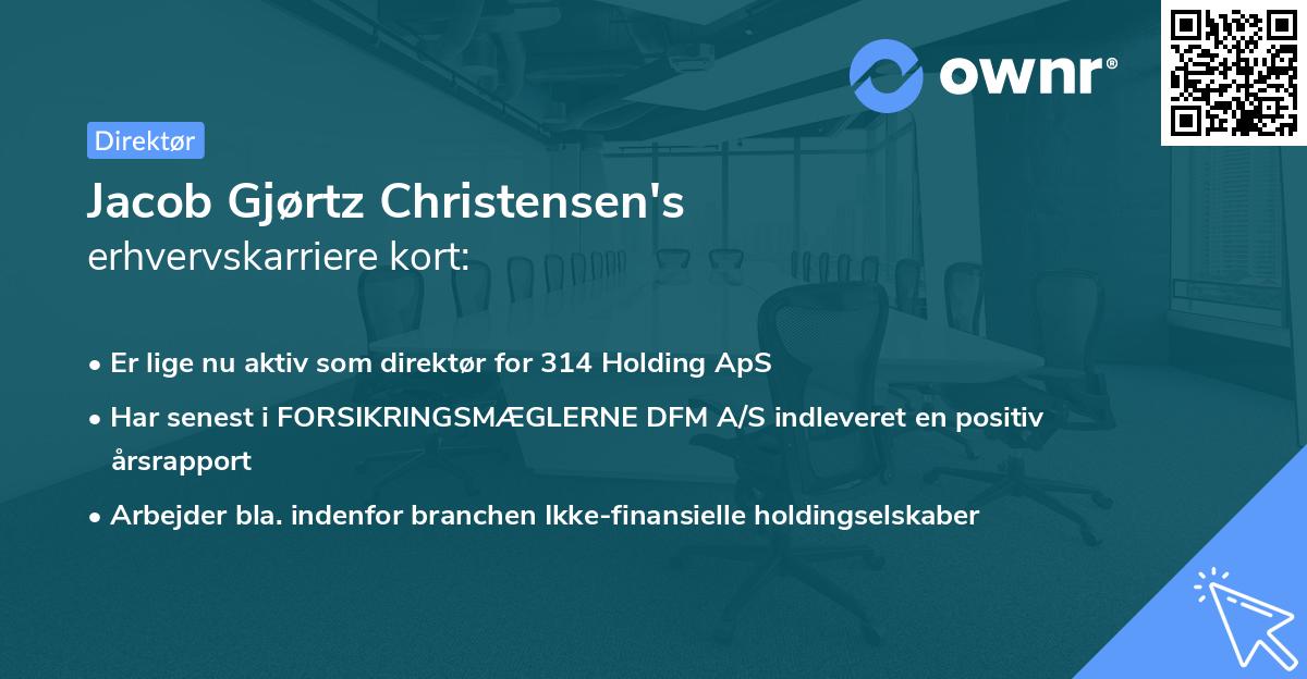Jacob Gjørtz Christensen's erhvervskarriere kort