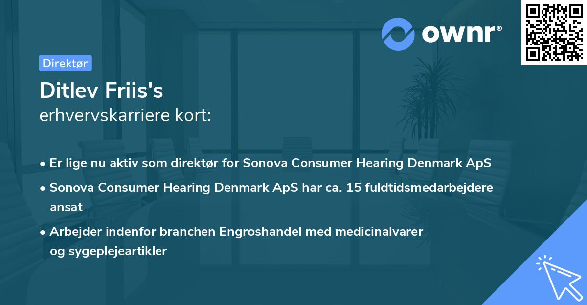 Ditlev Friis's erhvervskarriere kort