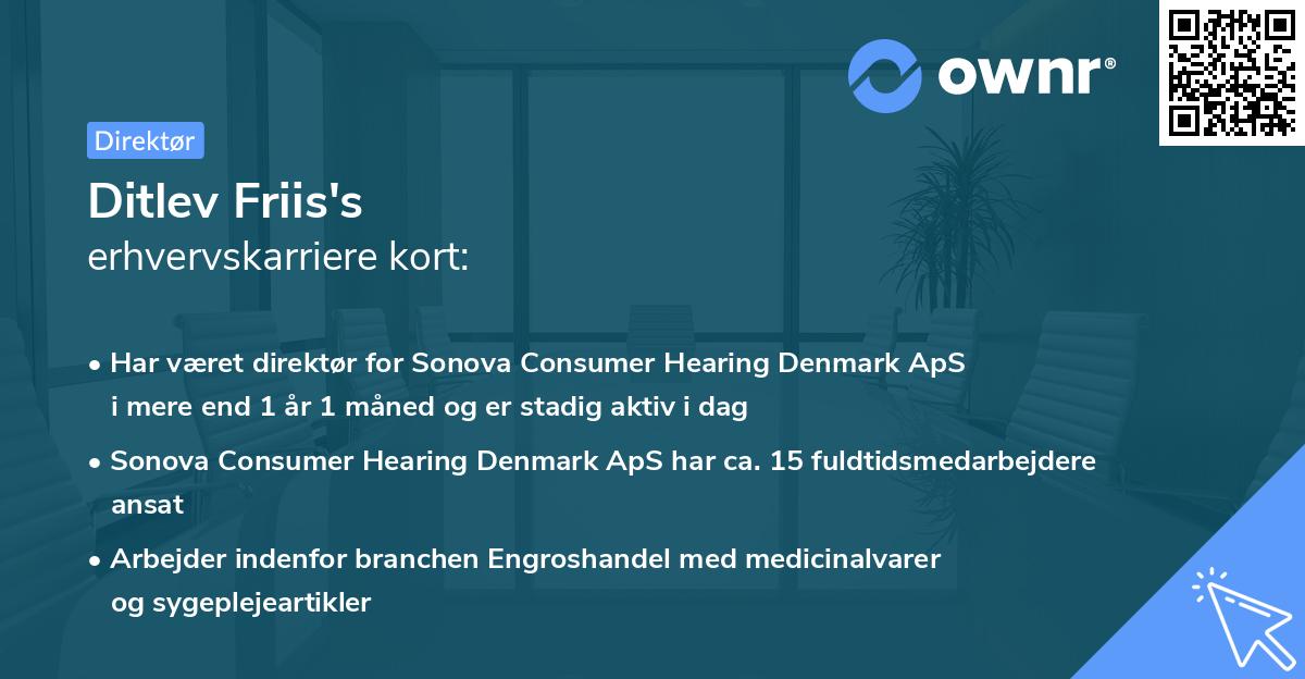 Ditlev Friis's erhvervskarriere kort