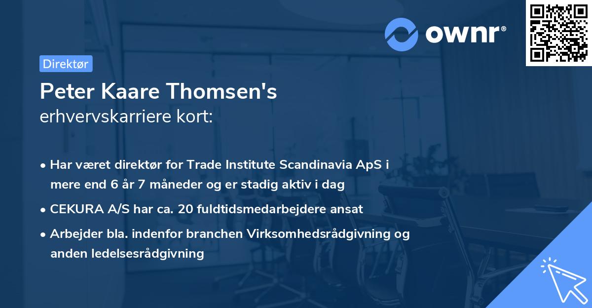 Peter Kaare Thomsen's erhvervskarriere kort