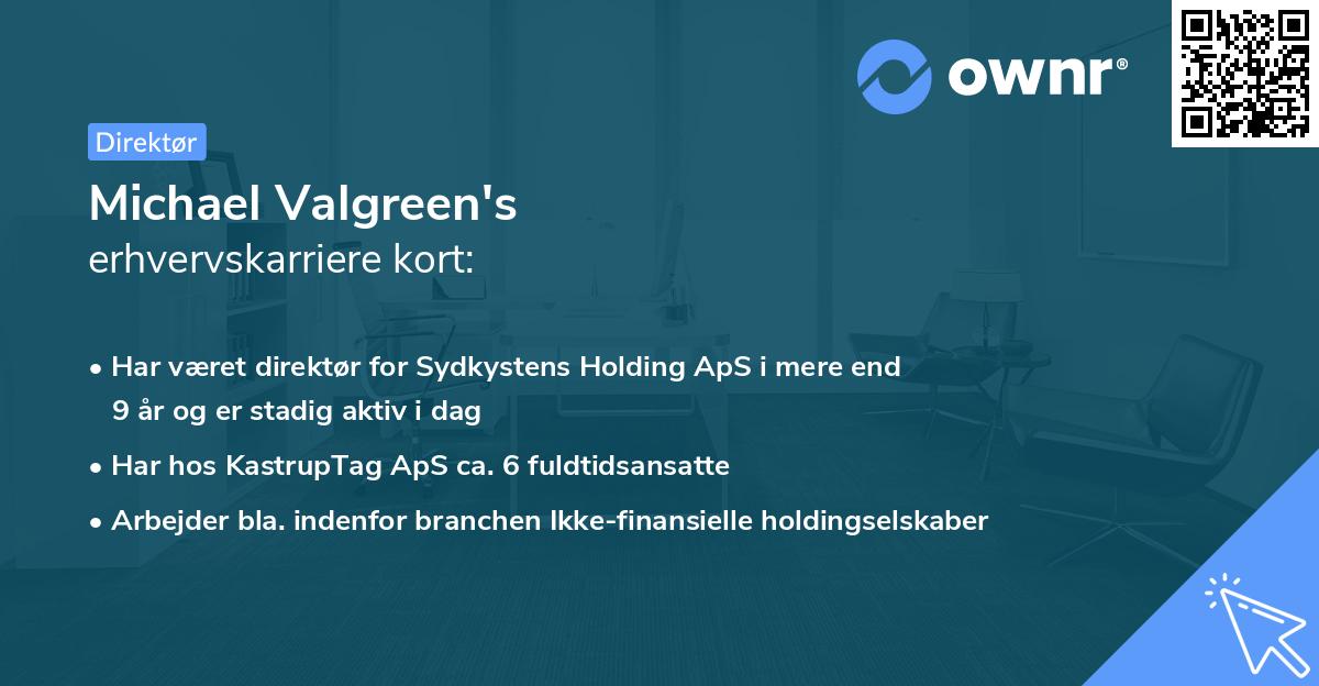 Michael Valgreen's erhvervskarriere kort