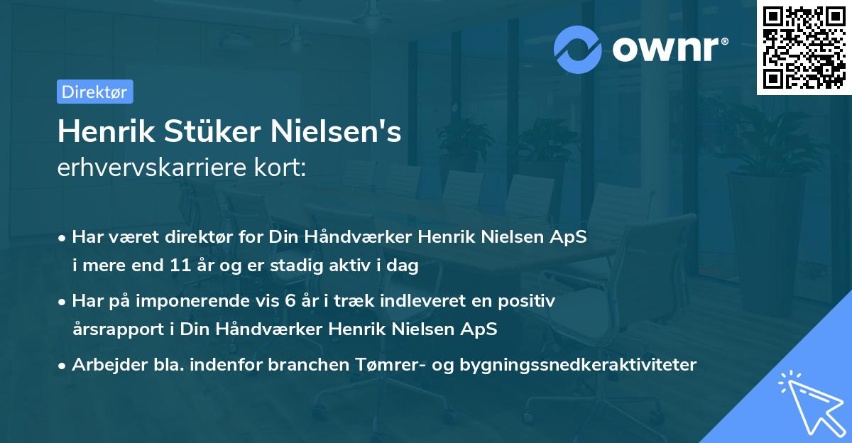 Henrik Stüker Nielsen's erhvervskarriere kort