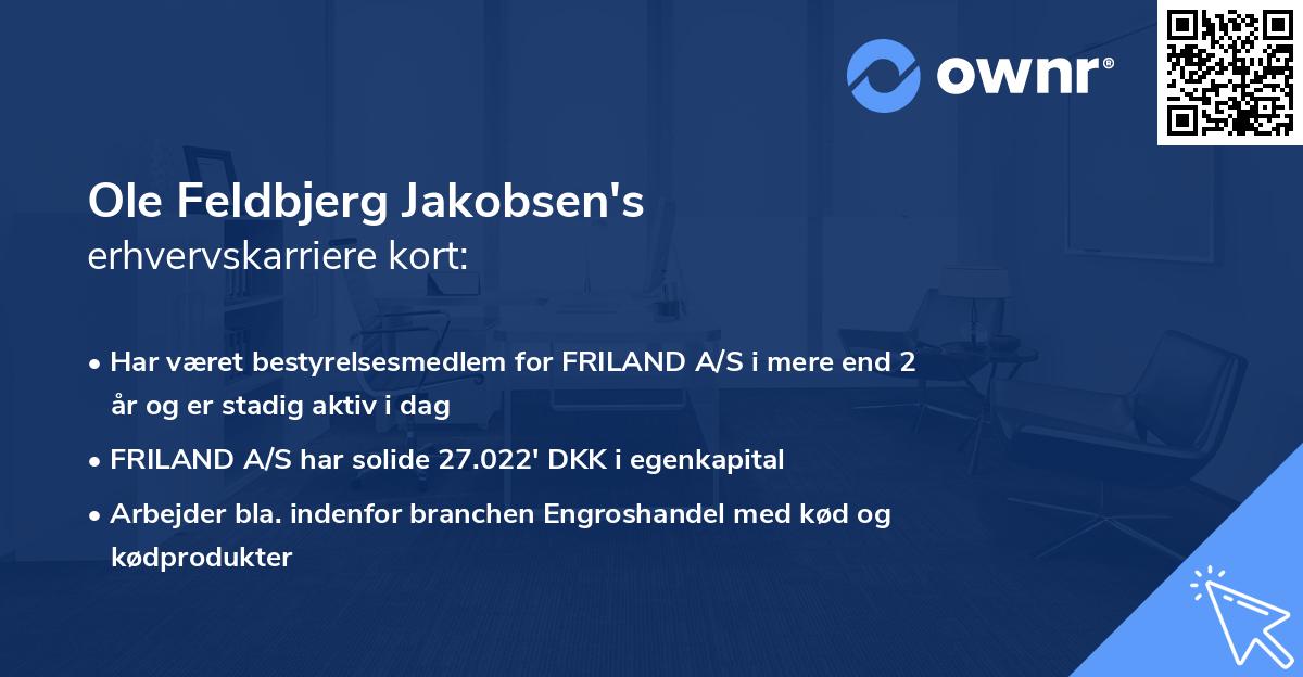 Ole Feldbjerg Jakobsen's erhvervskarriere kort