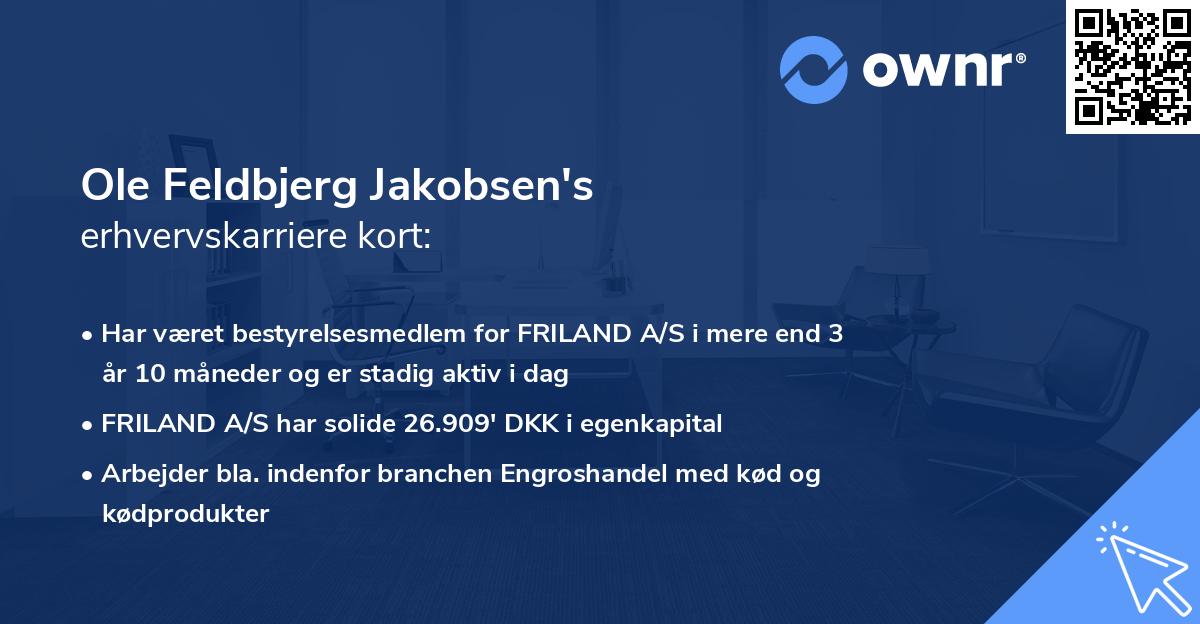 Ole Feldbjerg Jakobsen's erhvervskarriere kort