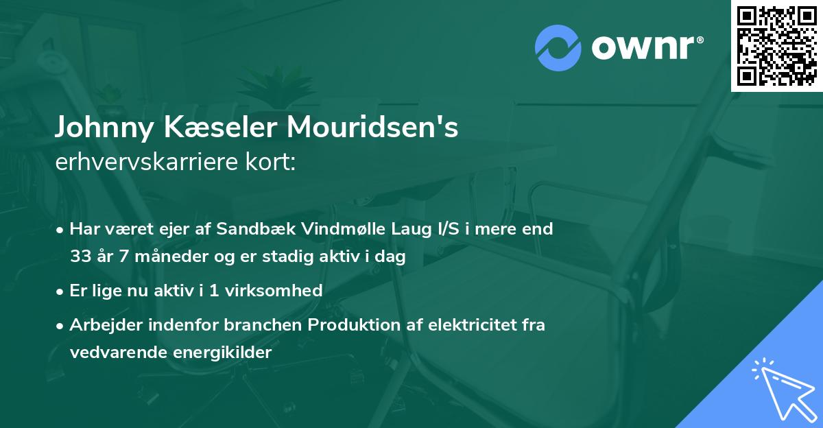 Johnny Kæseler Mouridsen's erhvervskarriere kort