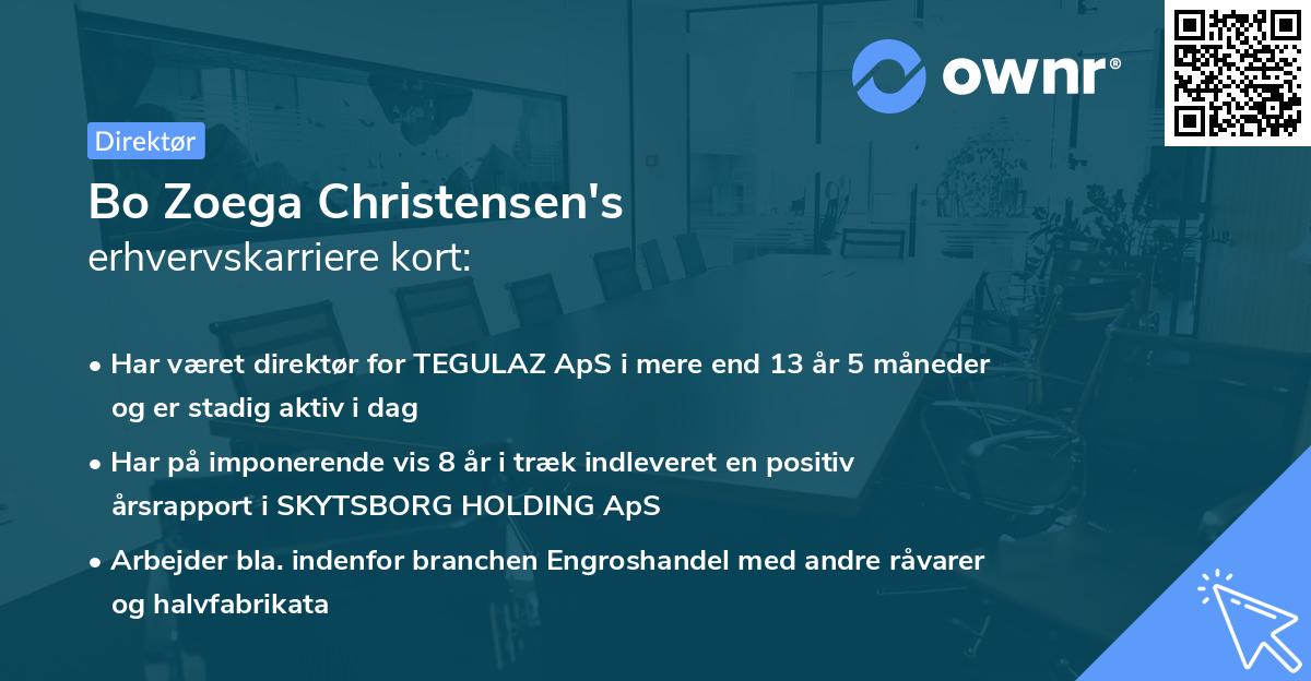 Bo Zoega Christensen's erhvervskarriere kort