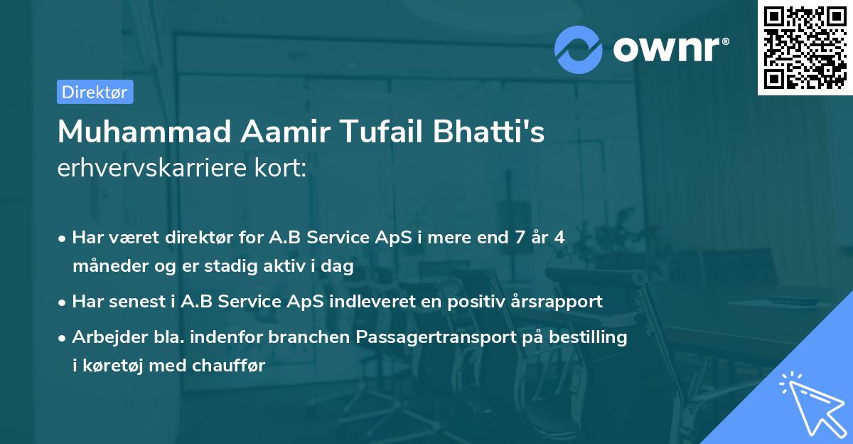 Muhammad Aamir Tufail Bhatti's erhvervskarriere kort