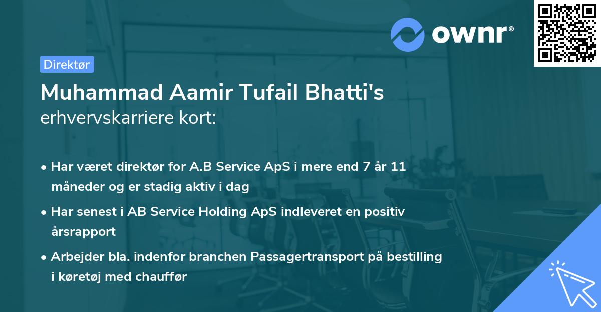 Muhammad Aamir Tufail Bhatti's erhvervskarriere kort