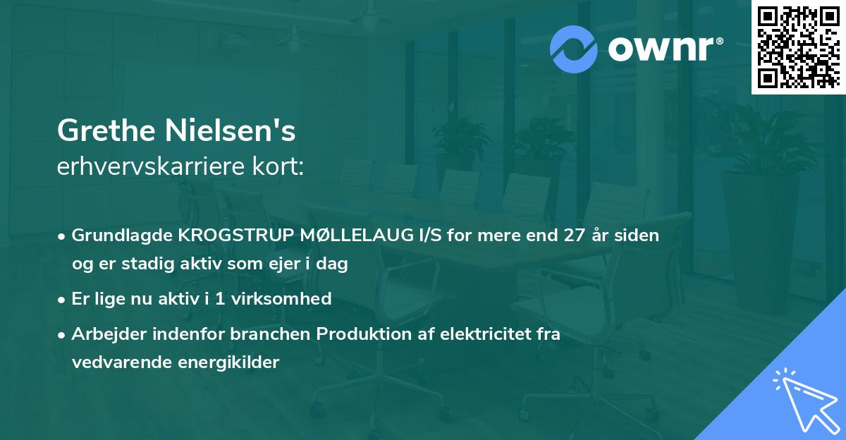 Grethe Nielsen's erhvervskarriere kort