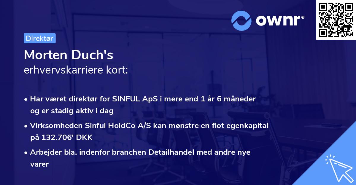 Morten Duch's erhvervskarriere kort