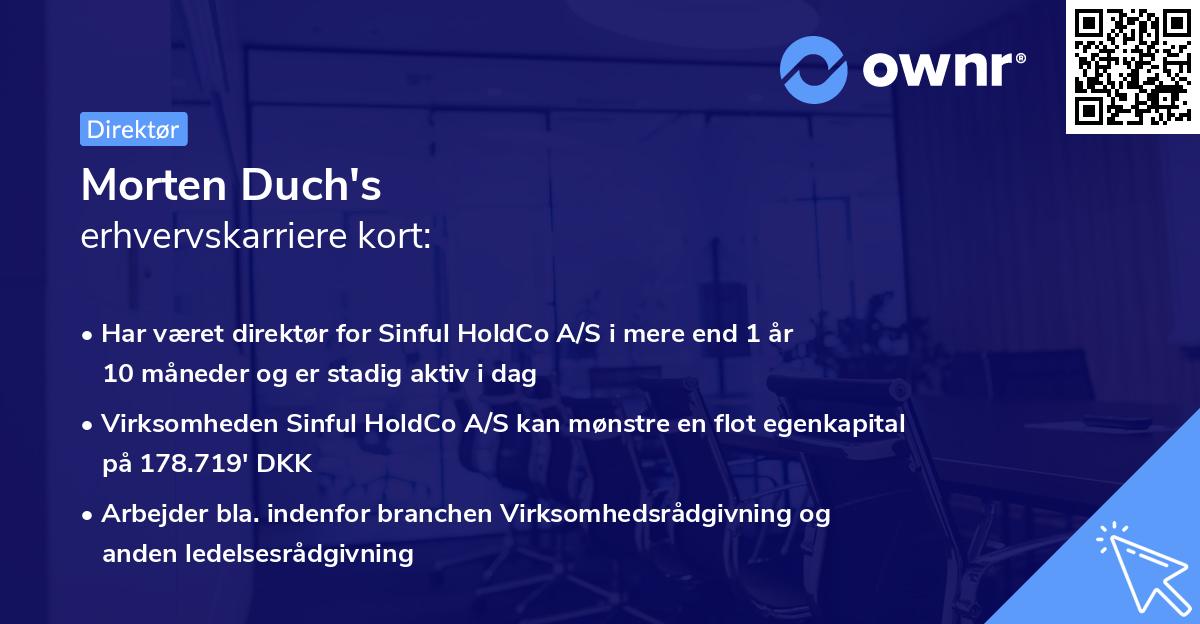 Morten Duch's erhvervskarriere kort