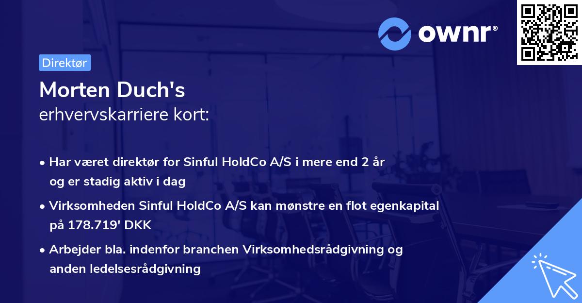 Morten Duch's erhvervskarriere kort