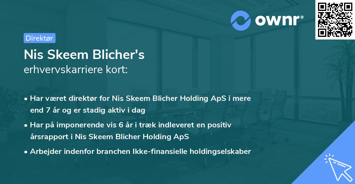 Nis Skeem Blicher's erhvervskarriere kort