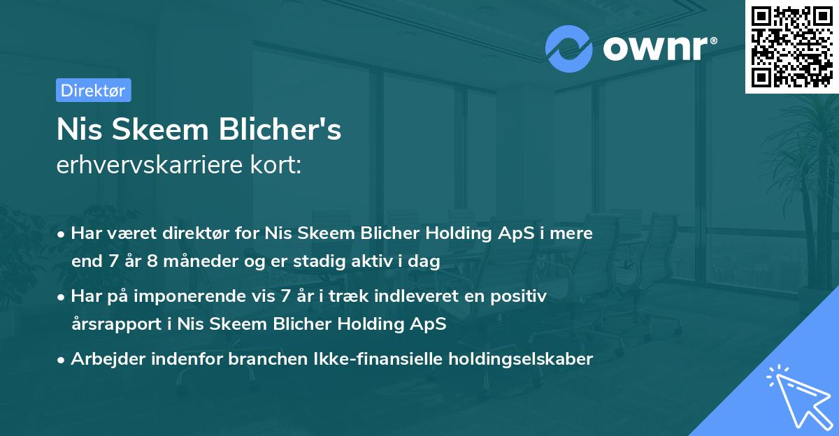 Nis Skeem Blicher's erhvervskarriere kort