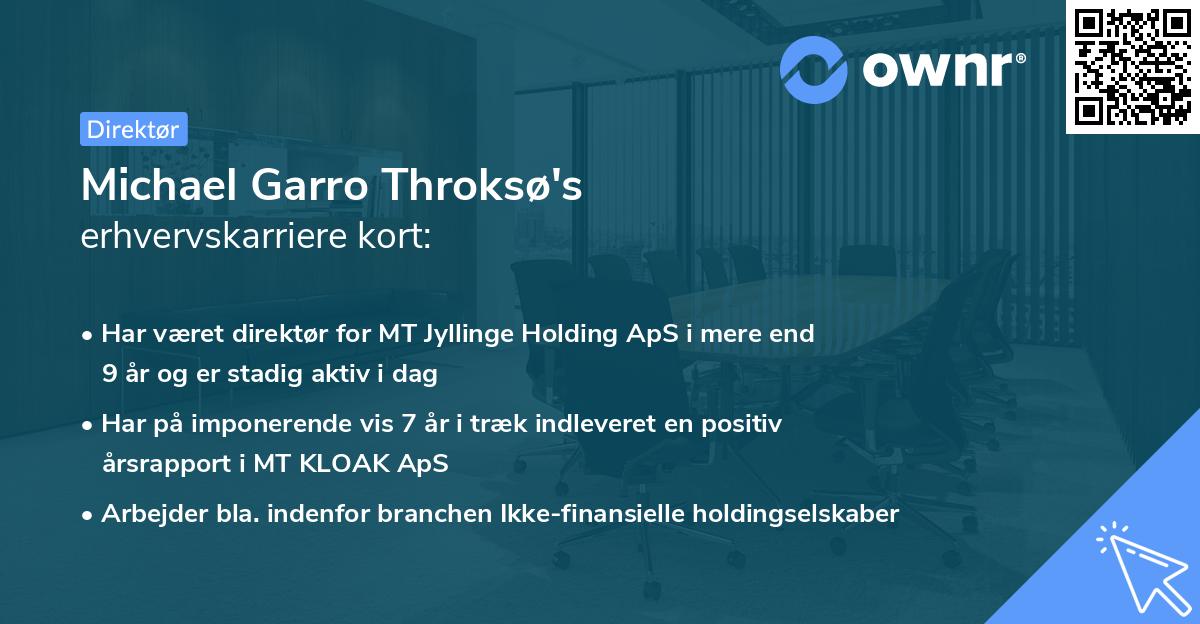 Michael Garro Throksø's erhvervskarriere kort
