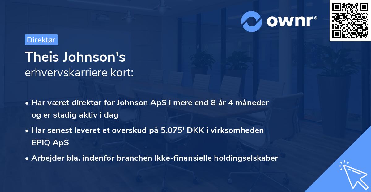 Theis Johnson's erhvervskarriere kort