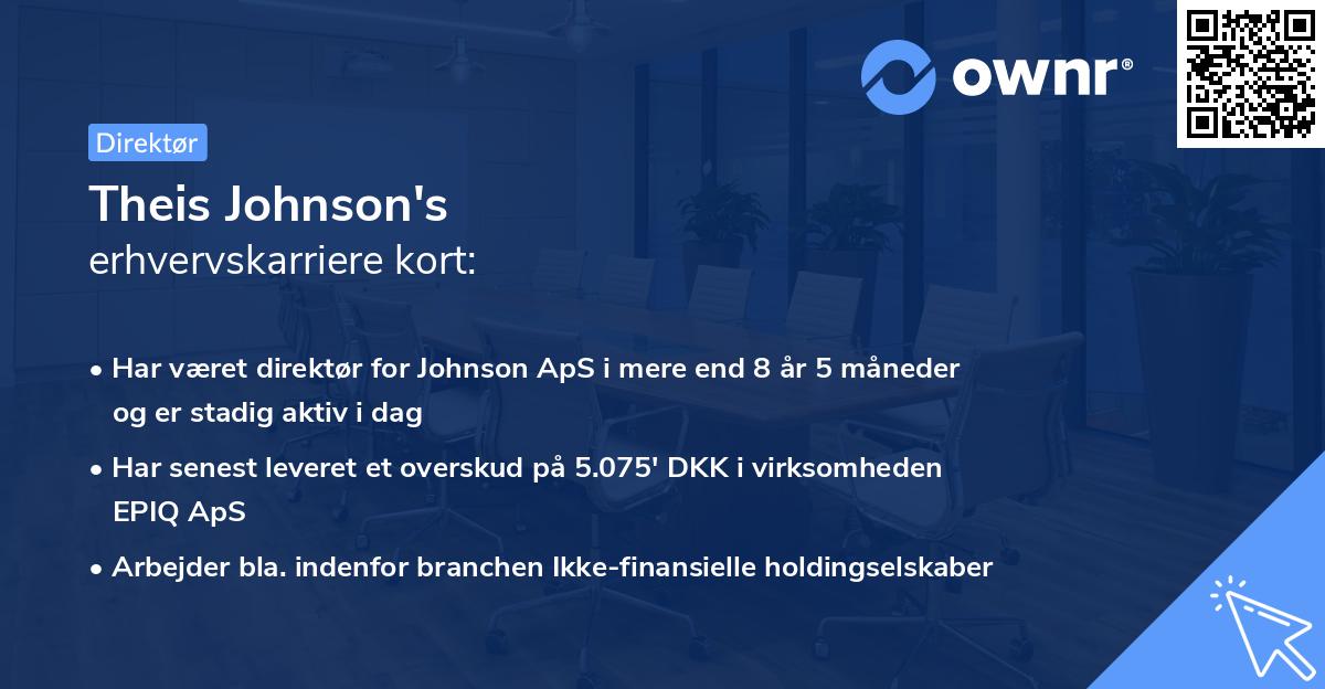 Theis Johnson's erhvervskarriere kort