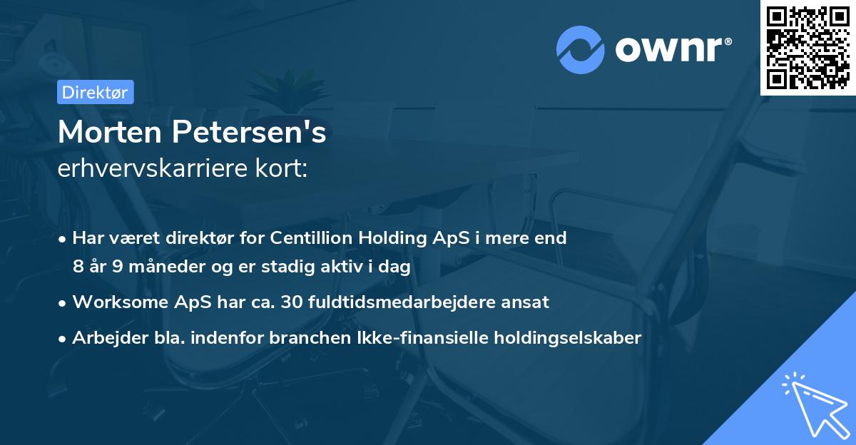 Morten Petersen's erhvervskarriere kort