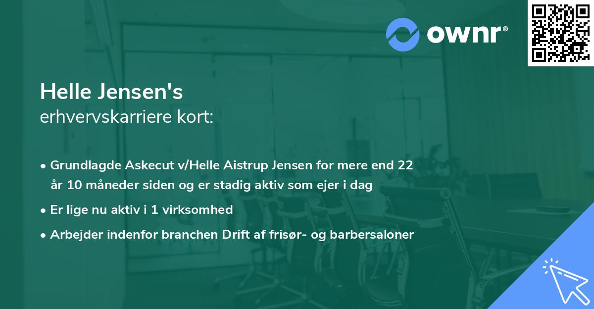 Helle Jensen's erhvervskarriere kort