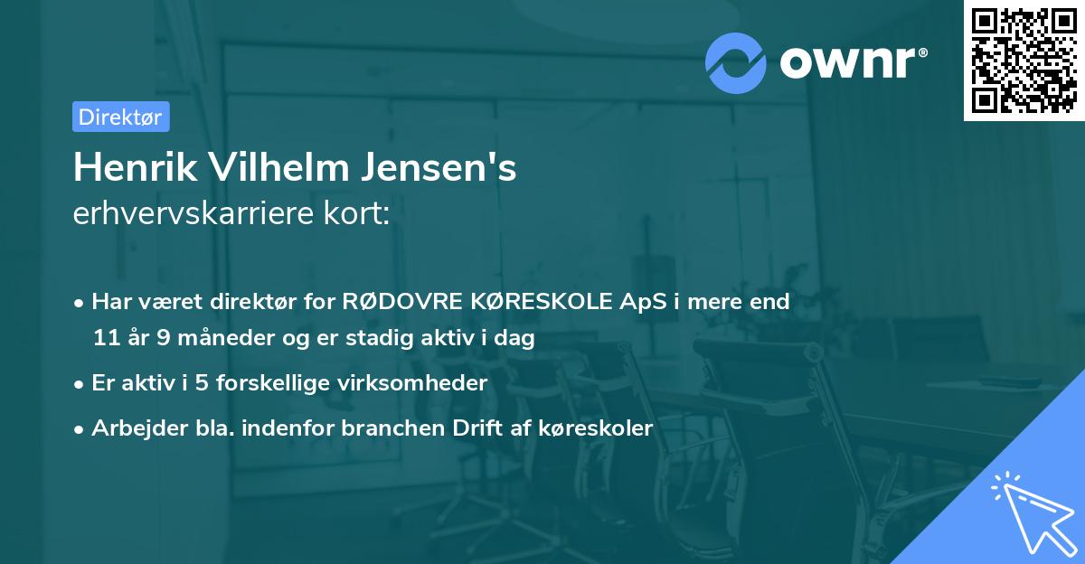 Henrik Vilhelm Jensen's erhvervskarriere kort