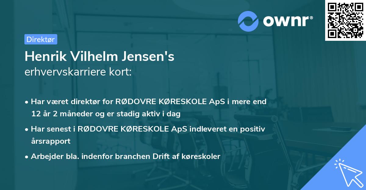 Henrik Vilhelm Jensen's erhvervskarriere kort