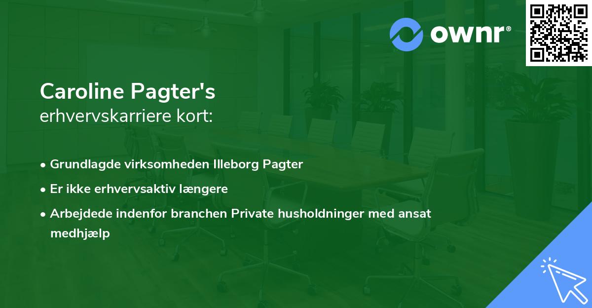 Caroline Pagter's erhvervskarriere kort