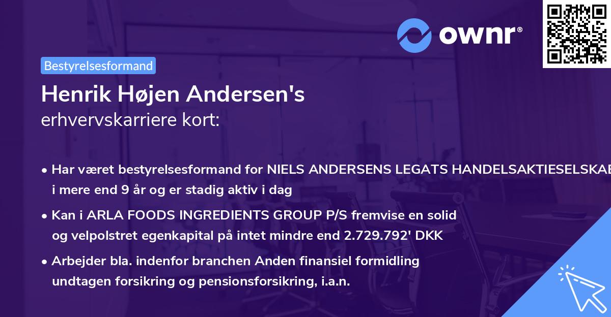 Henrik Højen Andersen's erhvervskarriere kort