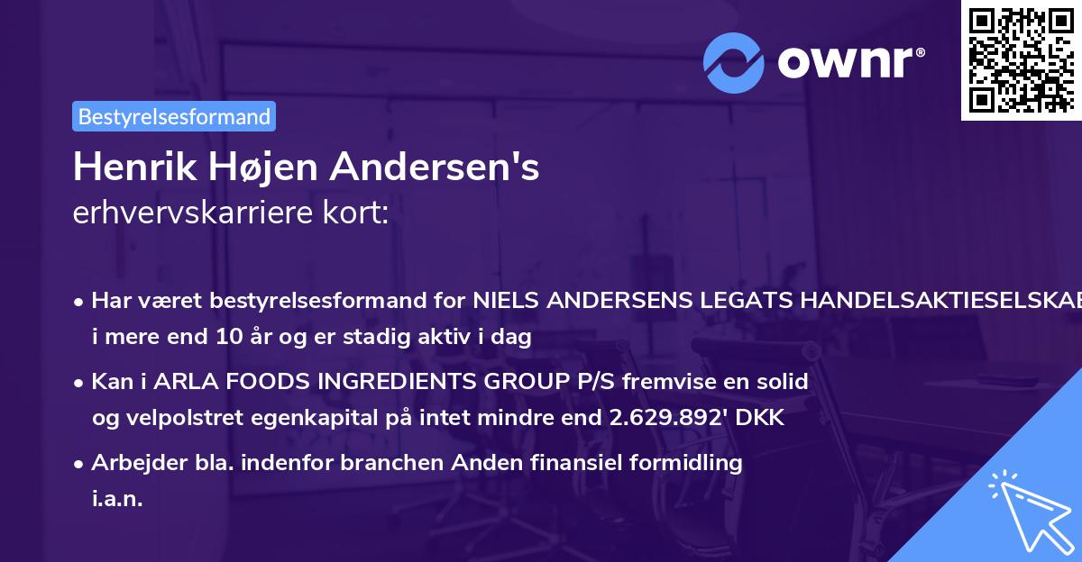 Henrik Højen Andersen's erhvervskarriere kort