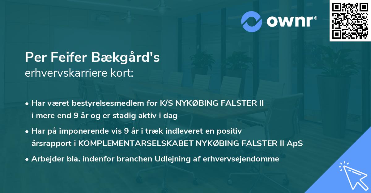 Per Feifer Bækgård's erhvervskarriere kort
