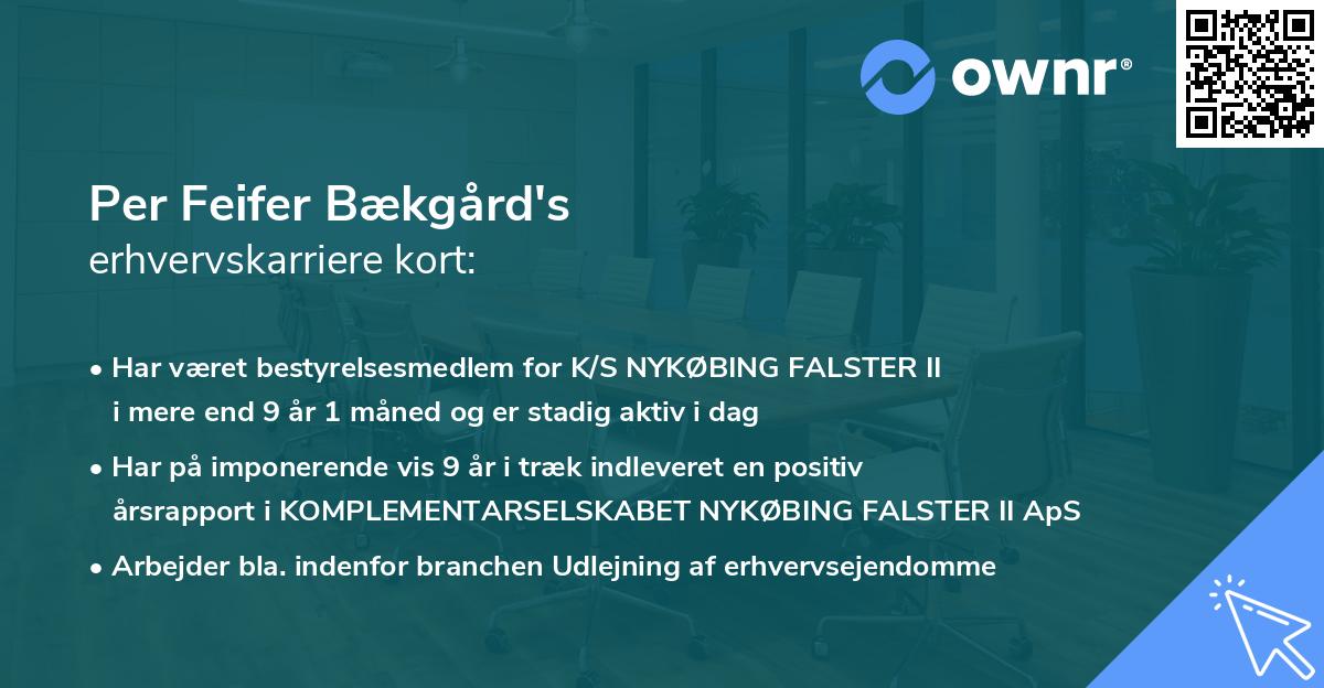 Per Feifer Bækgård's erhvervskarriere kort