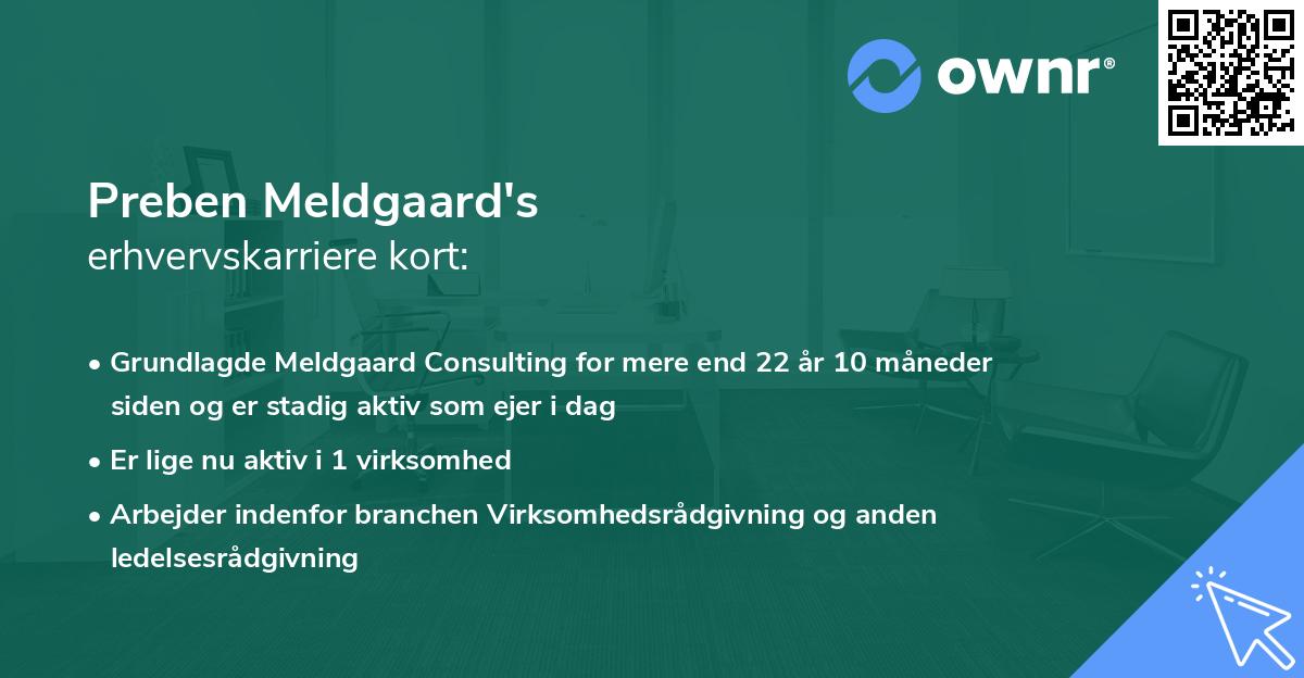 Preben Meldgaard's erhvervskarriere kort