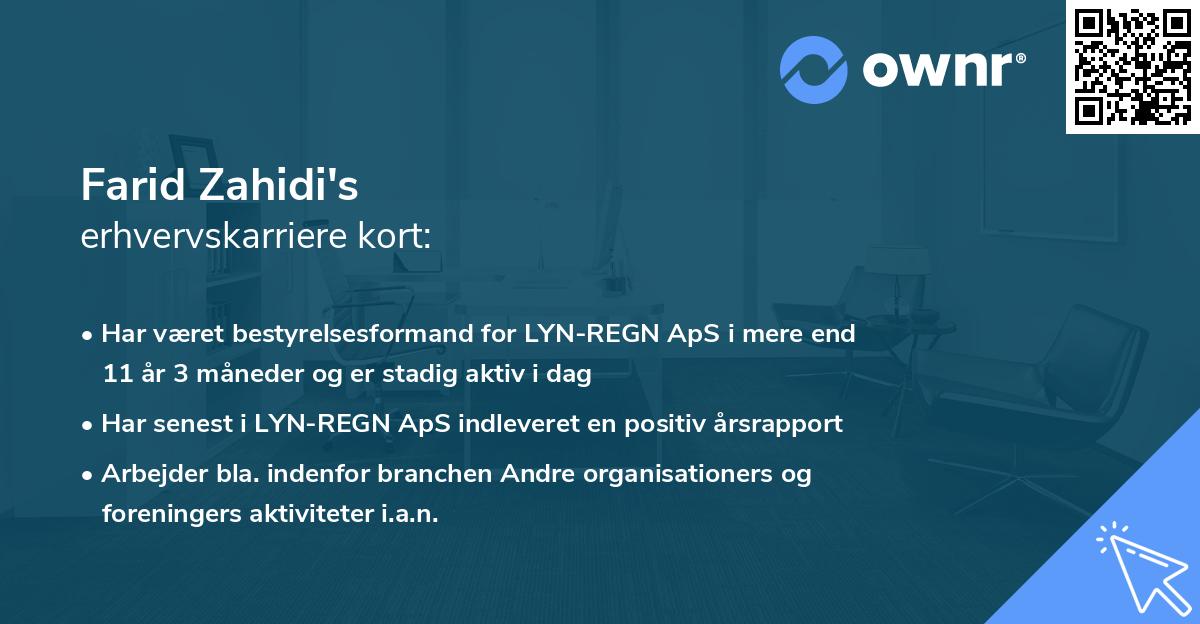 Farid Zahidi's erhvervskarriere kort