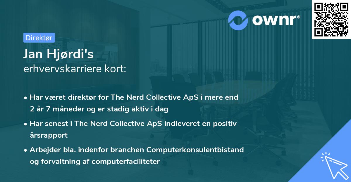 Jan Hjørdi's erhvervskarriere kort