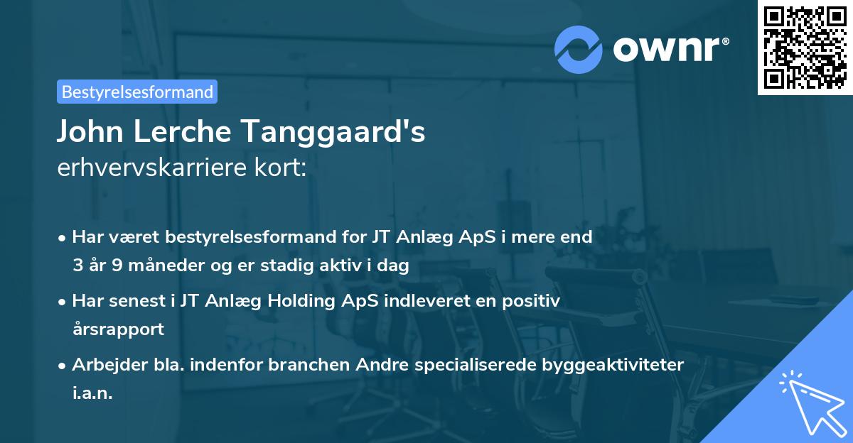 John Lerche Tanggaard's erhvervskarriere kort