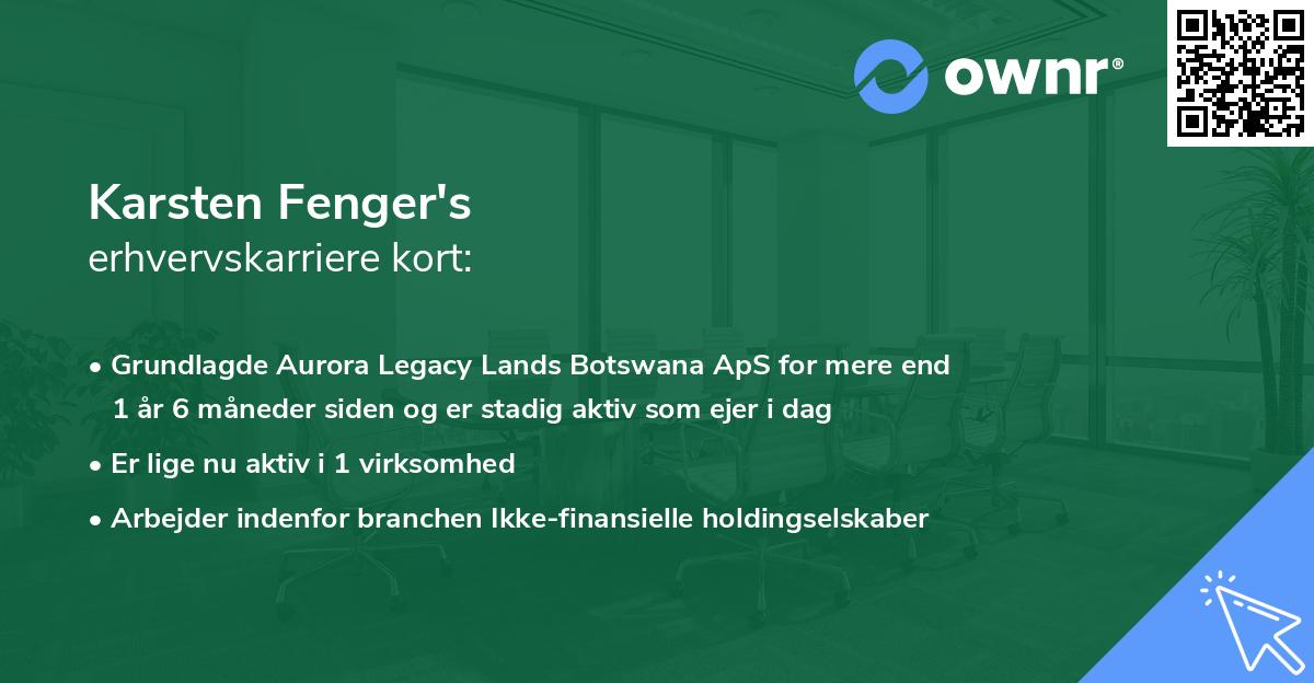 Karsten Fenger's erhvervskarriere kort