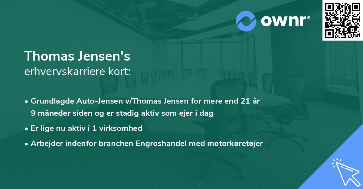 Thomas Jensen's erhvervskarriere kort