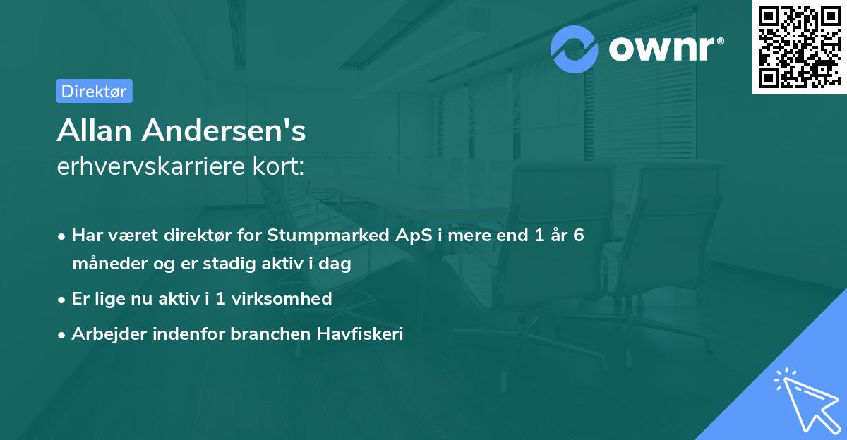 Allan Andersen's erhvervskarriere kort