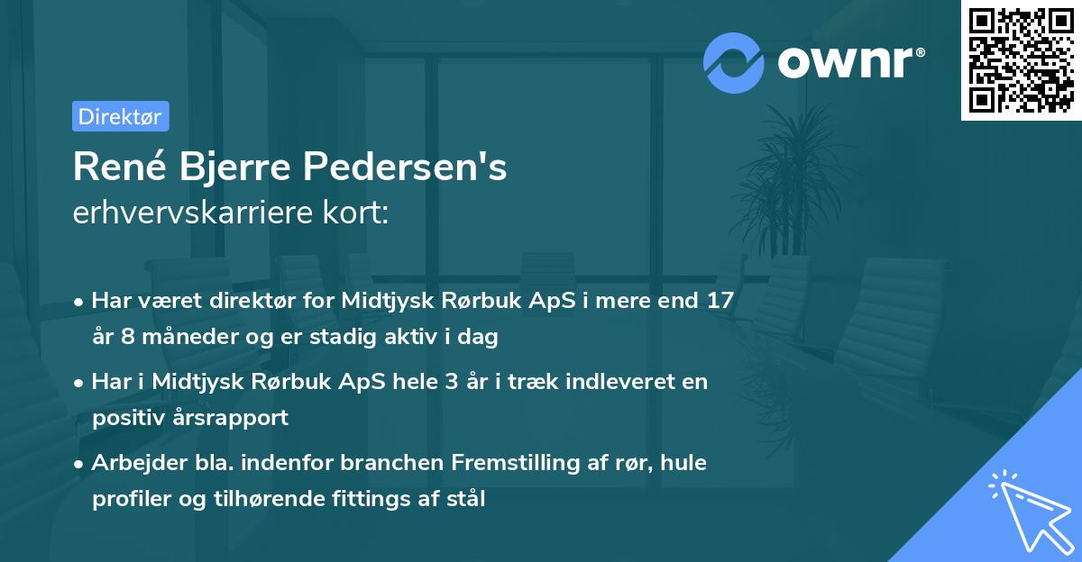 René Bjerre Pedersen's erhvervskarriere kort