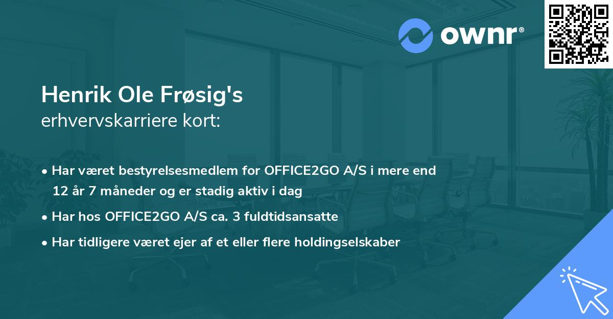Henrik Ole Frøsig's erhvervskarriere kort