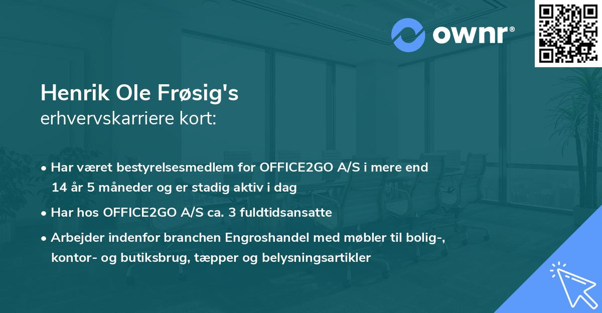 Henrik Ole Frøsig's erhvervskarriere kort