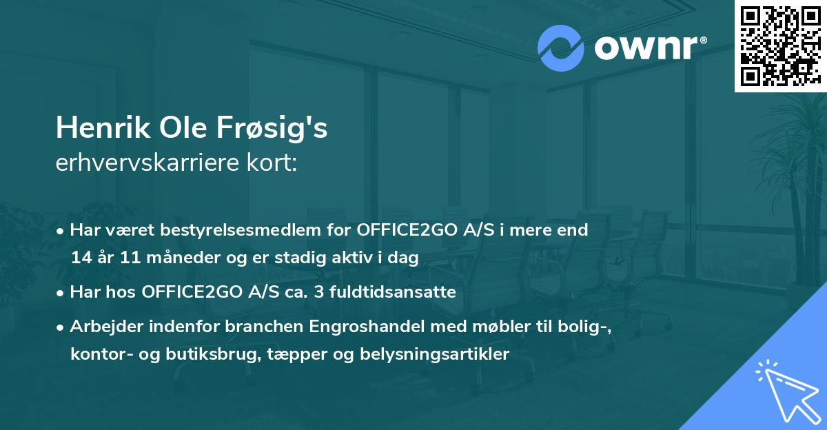 Henrik Ole Frøsig's erhvervskarriere kort