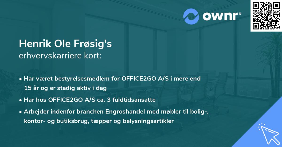 Henrik Ole Frøsig's erhvervskarriere kort