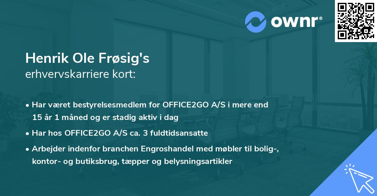 Henrik Ole Frøsig's erhvervskarriere kort