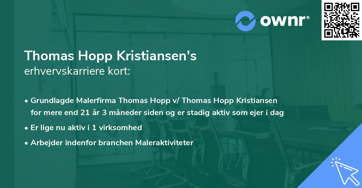 Thomas Hopp Kristiansen's erhvervskarriere kort