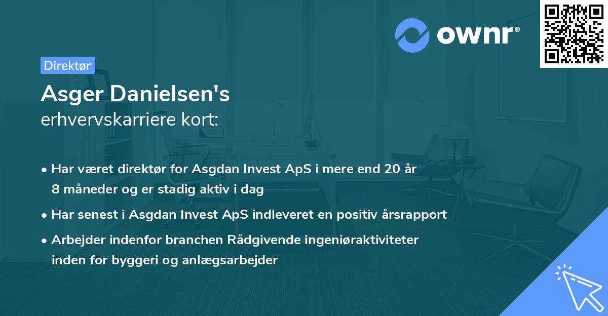Asger Danielsen's erhvervskarriere kort