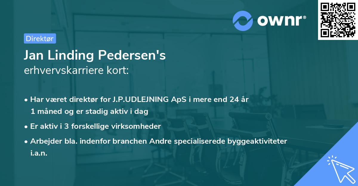 Jan Linding Pedersen's erhvervskarriere kort