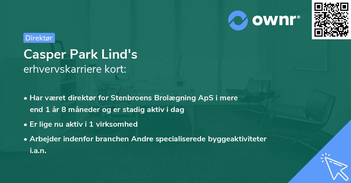 Casper Park Lind's erhvervskarriere kort